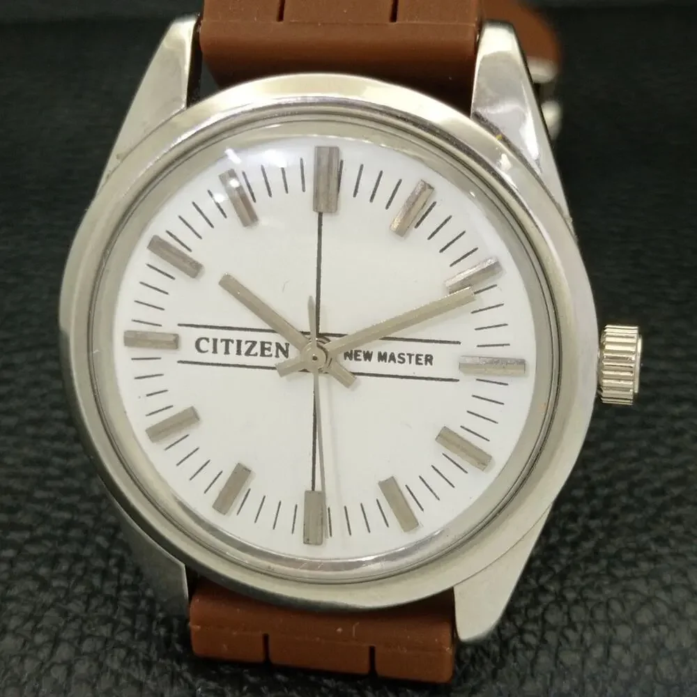 Vintage 1980 Citizen Automatic Mens Silver Watch W/Rubber Strap & White accents - Picture 3 of 8